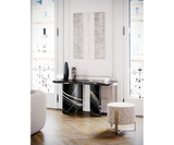 Logan Sahara Noir Marble Console Table: Luxury Entryway Furniture, alternative angle