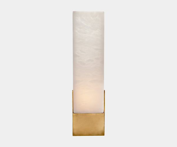Kelly Wearstler Covet Tall Box Bath Sconce with Alabaster and Bronze - Luxury Bathroom Lighting