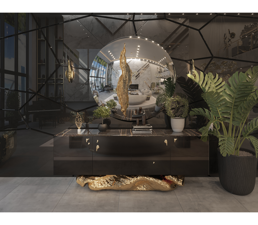 Statement Sideboard Aurelia da Silva Sideboard with Marble and Hammered Brass | Touched ...