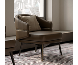 Stunning Textured Leather Armchair For Penthouse Entryway image