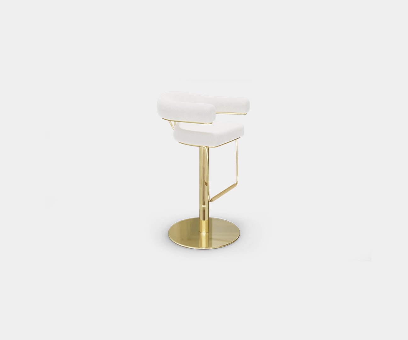 Marlen Modern Swivel Bar Chair: Cream Velvet & Polished Brass | Touched ...