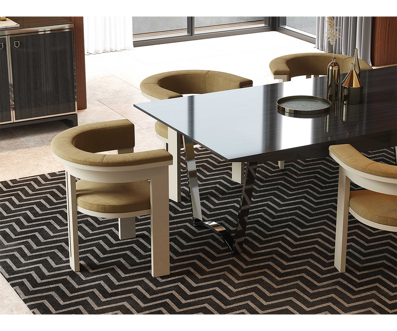 Afonso Luxury Upholstered Dining Chair with Curvilinear Design ...