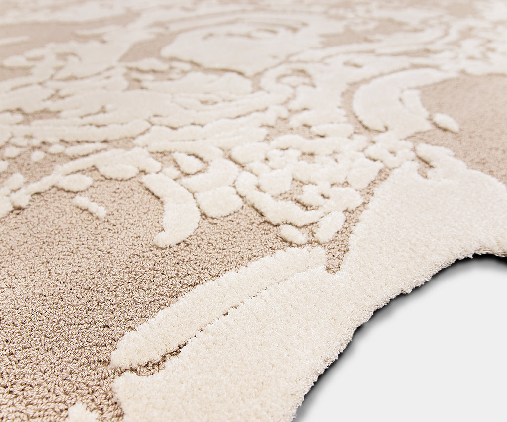 Artisan Irregular Curved-Shape Rug: Hand-Tufted in Botanical Silk ...