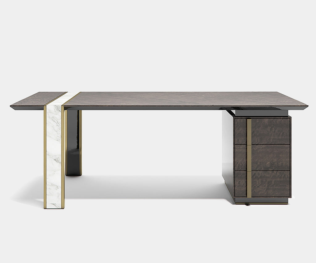 Spearing Writing Desk: Luxury Marble and Wood Executive Desk for Home ...