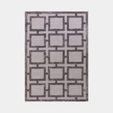 Luxury Viscose Geometric Lattice Rug, shown in Steel