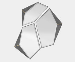 Luxxu Algerone geometric mirror with polished brass accents for luxury home decor.