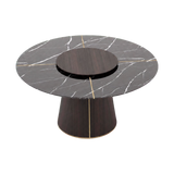 Laskasas Marilyn Marble Dining Table — 160cm Marble Top — High Angle
