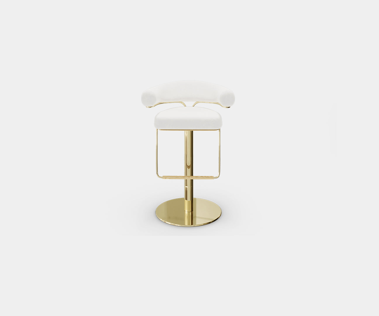 Marlen Modern Swivel Bar Chair: Cream Velvet & Polished Brass | Touched ...