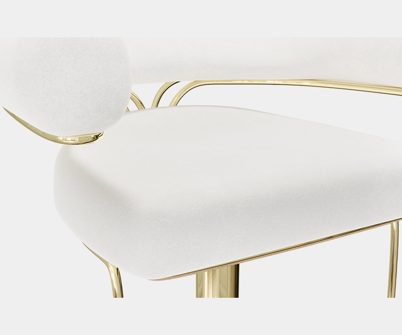 Marlen Modern Swivel Bar Chair: Cream Velvet & Polished Brass | Touched ...