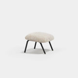 Marlowe Lounge Footstool Luxury Pouf: ivory bouclé (Cat B) with black metal legs