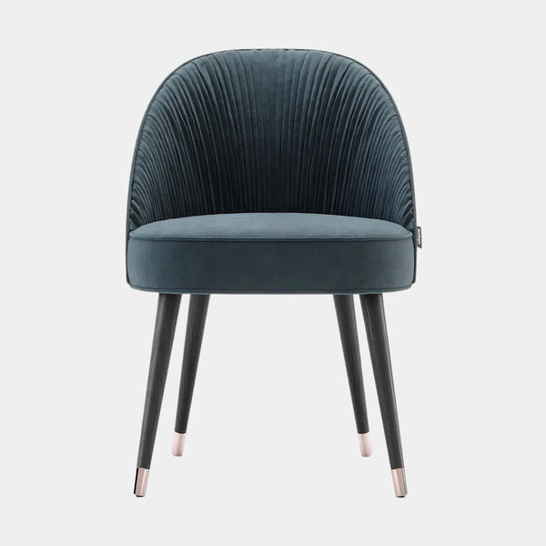 Matilda Pleated Luxury Dining Chair with Curved Backrest