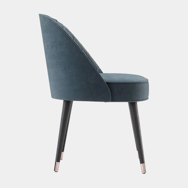 Matilda Pleated Luxury Dining Chair with Curved Backrest