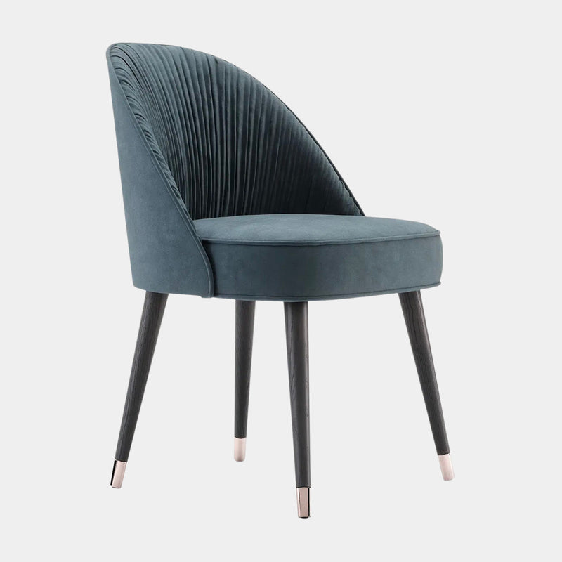 Matilda Pleated Luxury Dining Chair with Curved Backrest
