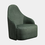 Medici luxury high back swivel armchair in moss green leather