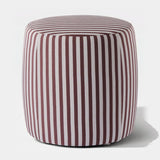 Meridiani Charlot Open Air Ottoman in striped outdoor fabric