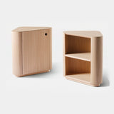 Meridiani Omar Bedside Table in light stained oak, with the Omar Bedside Table with Door