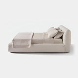Meridiani René Bed in ivory bouclé, side view