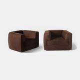Pair of Meridiani Roger Armchairs, shown in brown