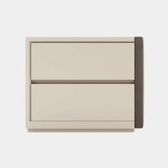 Miley Lacquered Bedside Table with Upholstered Side