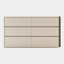 Miley Lacquered Chest of Drawers with Upholstered Side