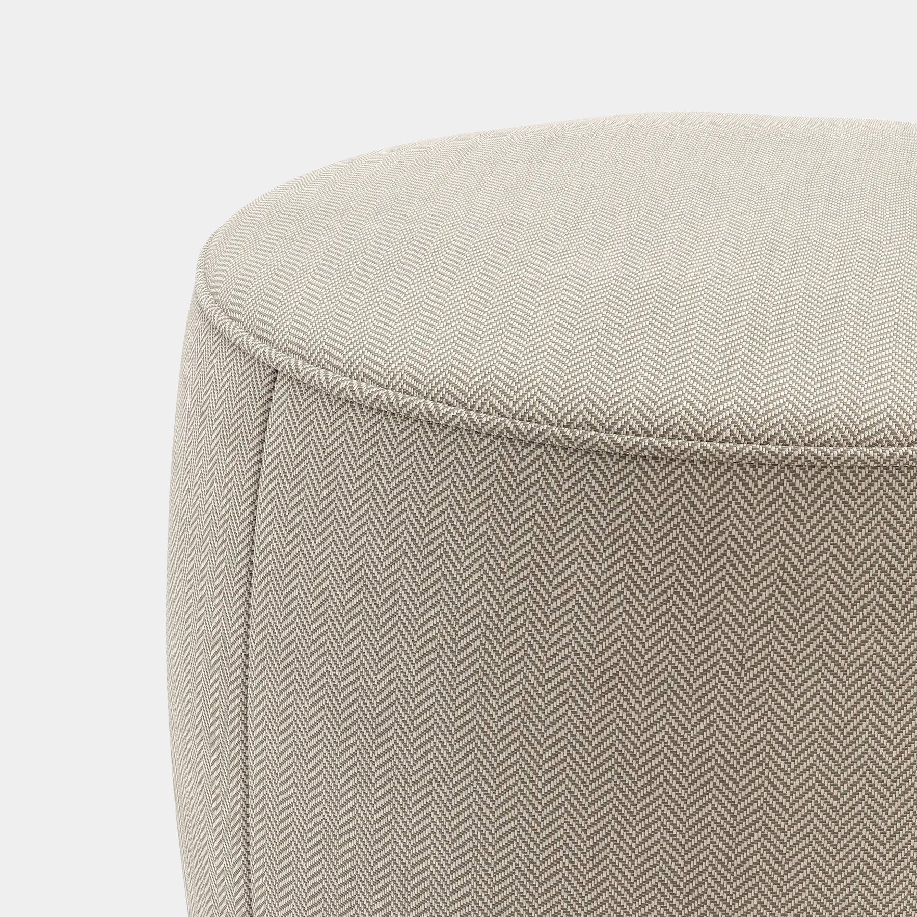 Millie Patterned Pouf with Fumé Stained Beech Base Touched Interiors