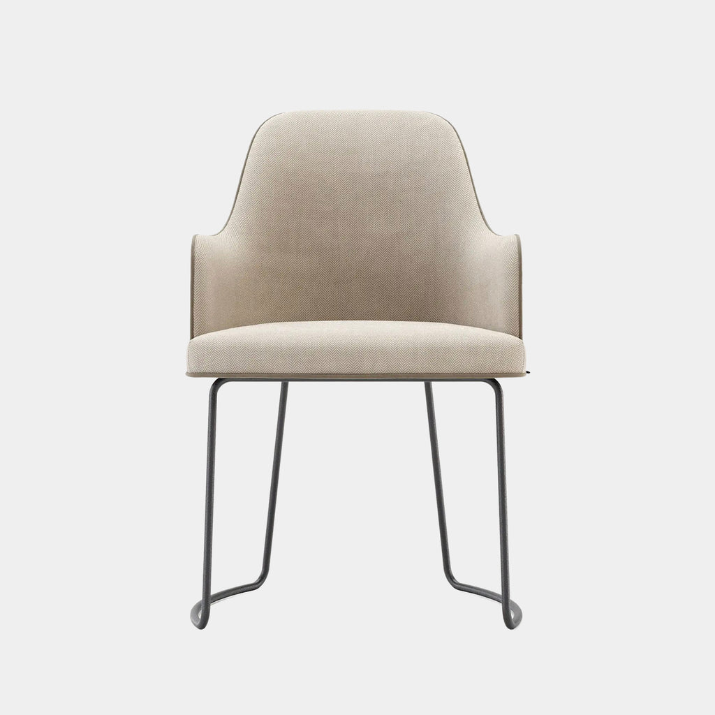 Picture of Minimalismo Black Steel High-End Upholstered Dining Chair | Touched ...