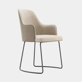 Minimalismo Black Steel High-End Upholstered Dining Chair