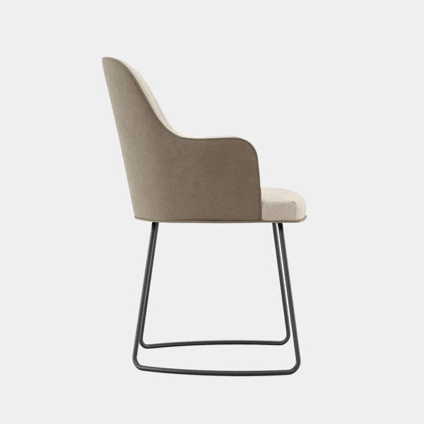 Minimalismo Black Steel High-End Upholstered Dining Chair