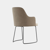 Minimalismo Black Steel High-End Upholstered Dining Chair