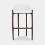 Caffe Latte Moka Counter Stool in Vellutino Natural White and walnut