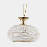 Castro Lighting Mystic Pendant Light in gold-plated brass with crystal, available from Touched Interiors UK