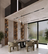 Caffe Latte Napoli Oval Dining Table in a room setting