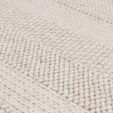Natural Stripe Hand Woven Wool & Viscose Rug, detail