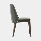 Natural Leather Curved Back Luxury Dining Chair