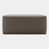 Natural Leather Pepi Pouf with Piping