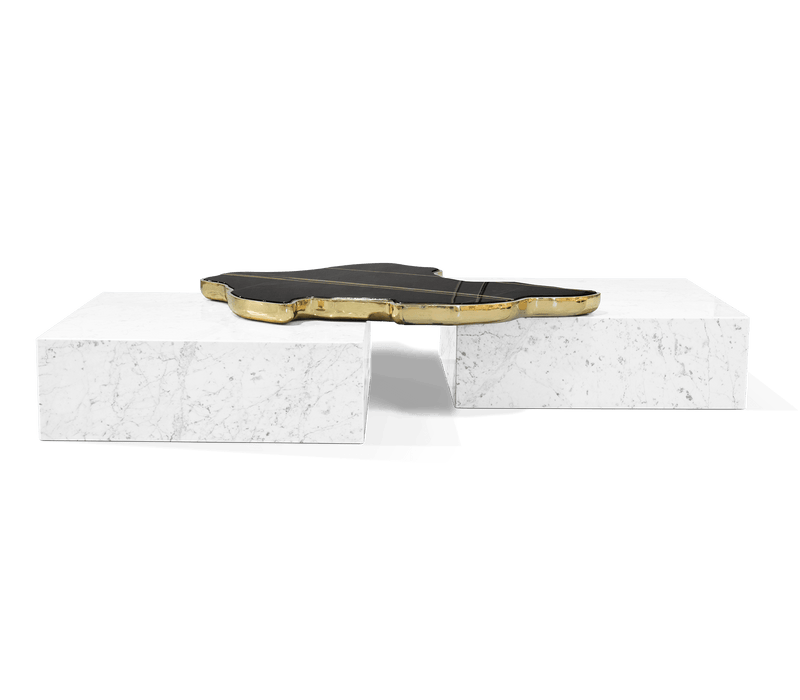Iberian Plate Centre Table: Luxury Marble and Brass Modern Coffee Table
