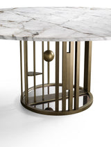 Nembo Sculptural Base Marble Luxury Dining Table, detail of the base