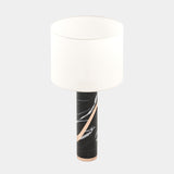 Nero Marquina Marble Cylindrical Table Lamp