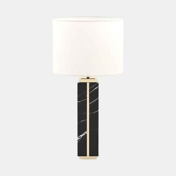 Nero Marquina Polished Marble Table Lamp