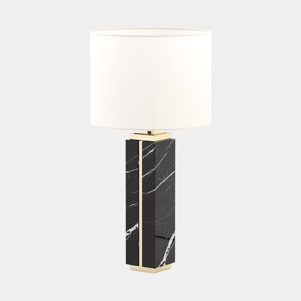 Nero Marquina Polished Marble Table Lamp
