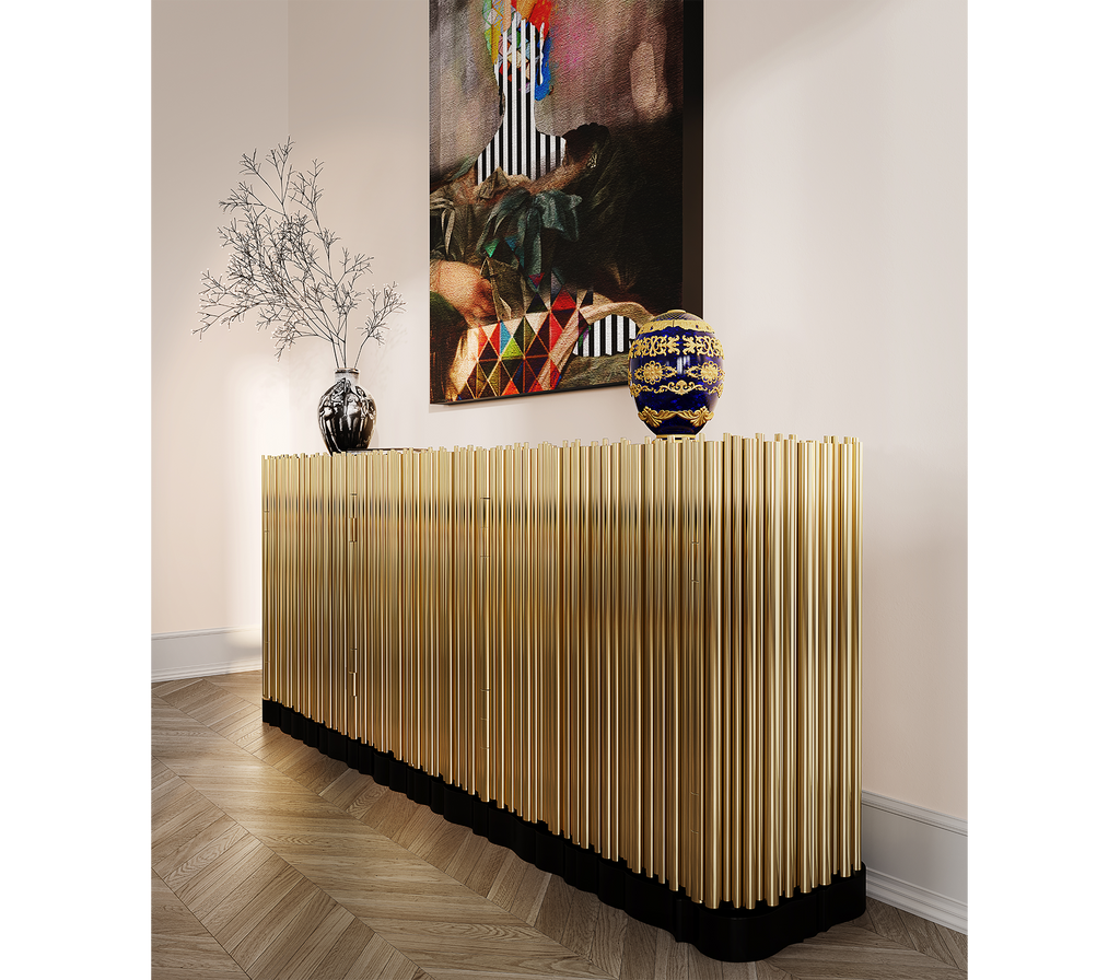 Statement Sideboard Symphony Sideboard: Limited Edition Luxury Sideboard in Gold or Nickel ...