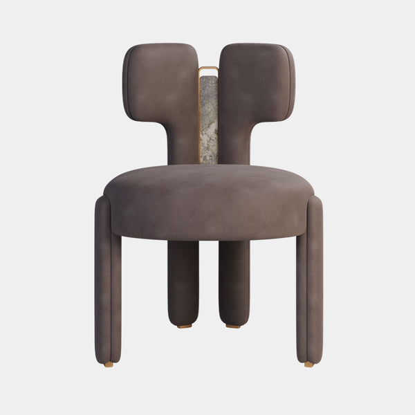 Nubuck Leather & Stone Memphis Dining Chair