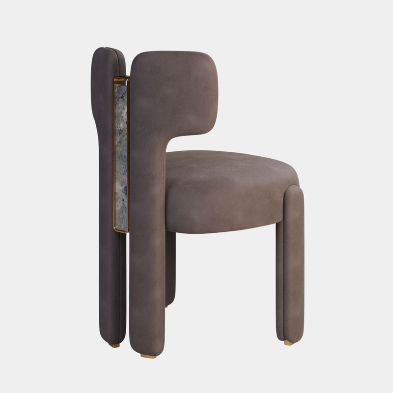 Nubuck Leather & Stone Memphis Dining Chair