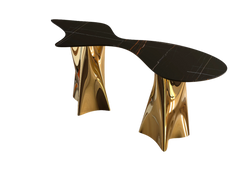Château Noir Console Table: Luxury Brass Edition