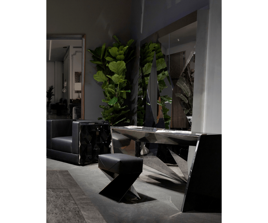 Obsidian Console Table: Modern Minimalism in Black Marble | Touched ...