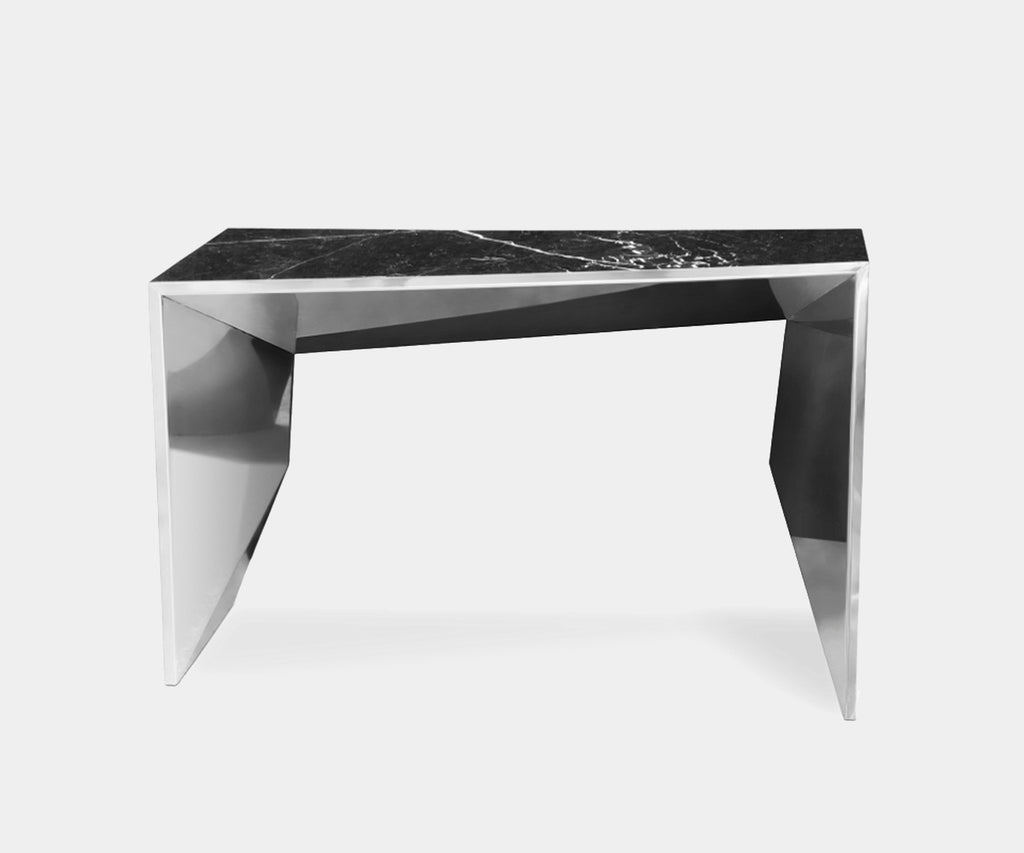 Obsidian Console Table: Modern Minimalism in Black Marble | Touched ...