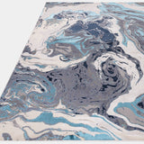Ocean Metallic Blue Luxury Rug, texture detail