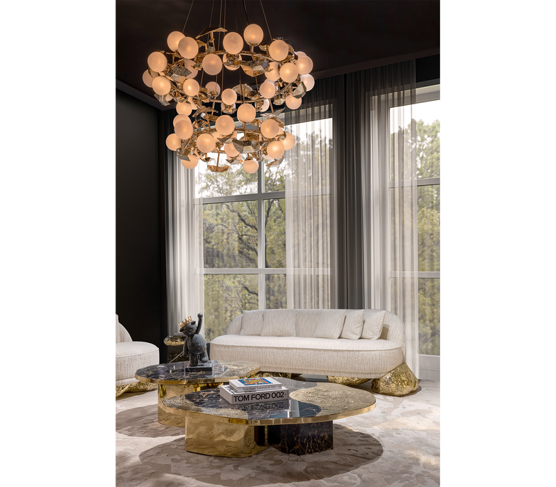 Boca do Lobo Ophelia marble and brass centre table set