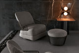 Giorgio Collection Moonlight Swivel Chair Ottoman in light grey velvet, room view