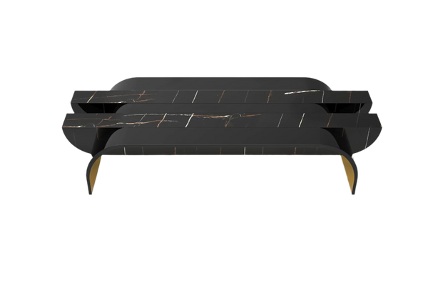 Lumora Luxury Coffee Table: Marble & Aluminum Structure Lacquered